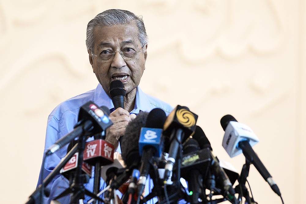 Former Prime Minister Tun Dr Mahathir Mohammad speaks during press conference in Yayasan Al-Bukhary, Kuala Lumpur March 1, 2020. u00e2u20acu201d Picture by Miera Zulyana