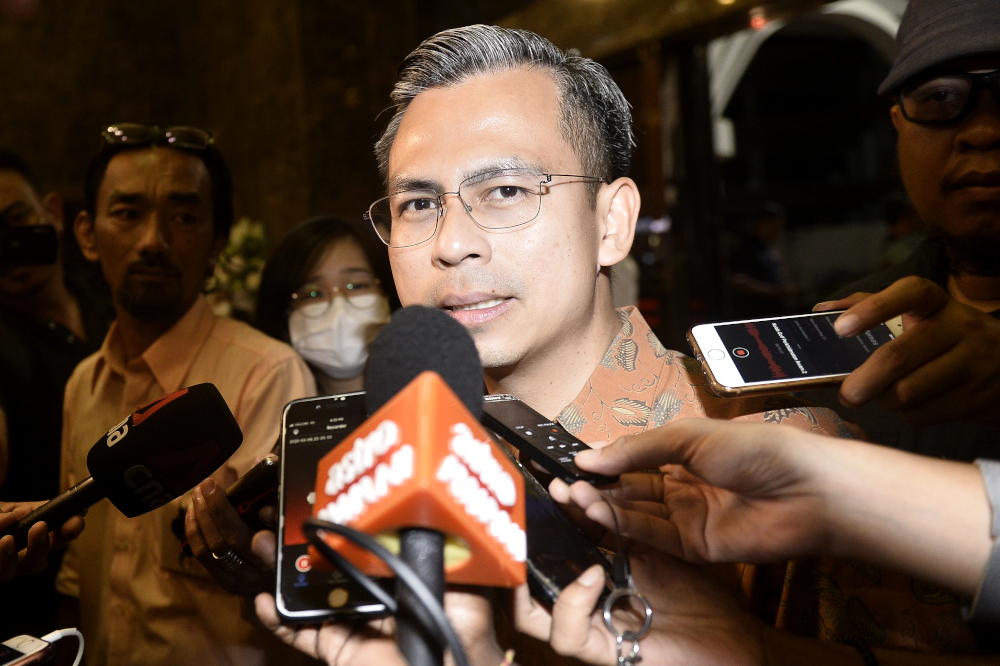 Fahmi Fadzil speaks to reporters during a PH event at the Sime Darby Convention Centre March 9, 2020. u00e2u20acu201d Picture by Miera Zulyanan