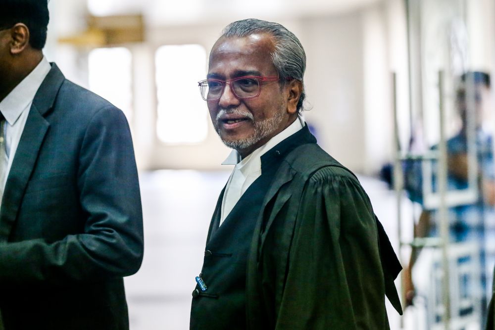 Lawyer Tan Sri Muhammad Shafee Abdullah is pictured at the Kuala Lumpur High Court March 9, 2020. u00e2u20acu201d Picture by Firdaus Latif