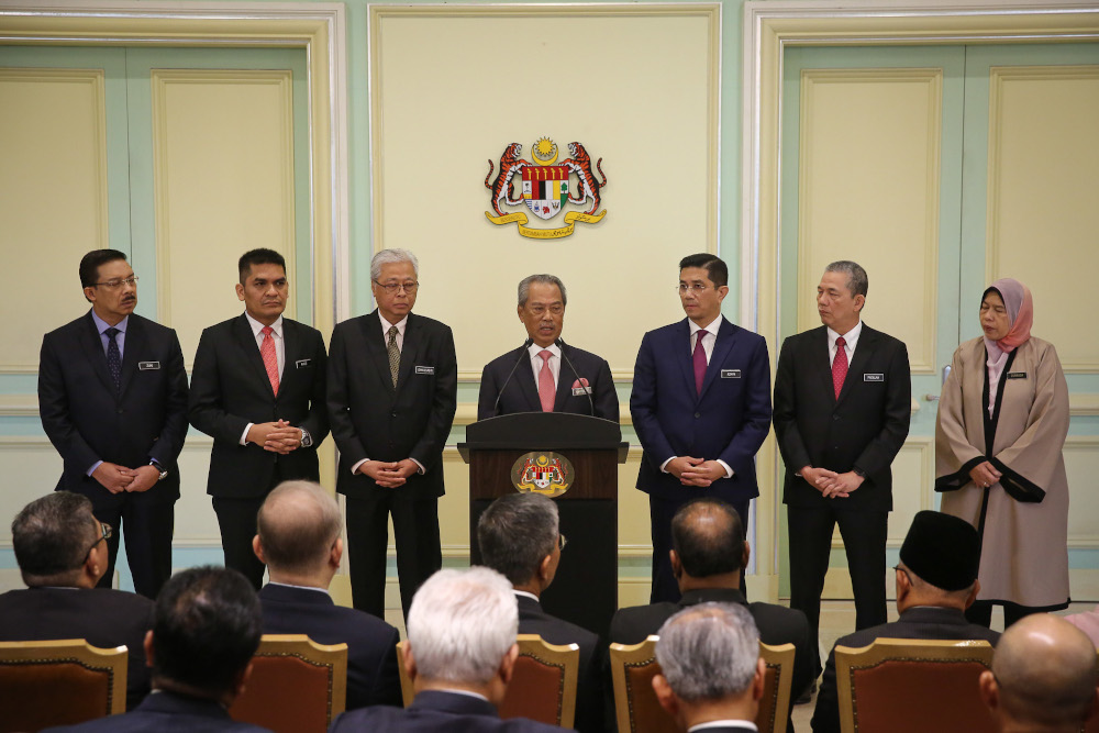 Prime Minister Tan Sri Muhyiddin Yassin speaks during a press conference at the Prime Minister Officeu00e2u20acu2122s in Putrajaya March 11, 2020. u00e2u20acu201d Picture by Yusof Mat Isa