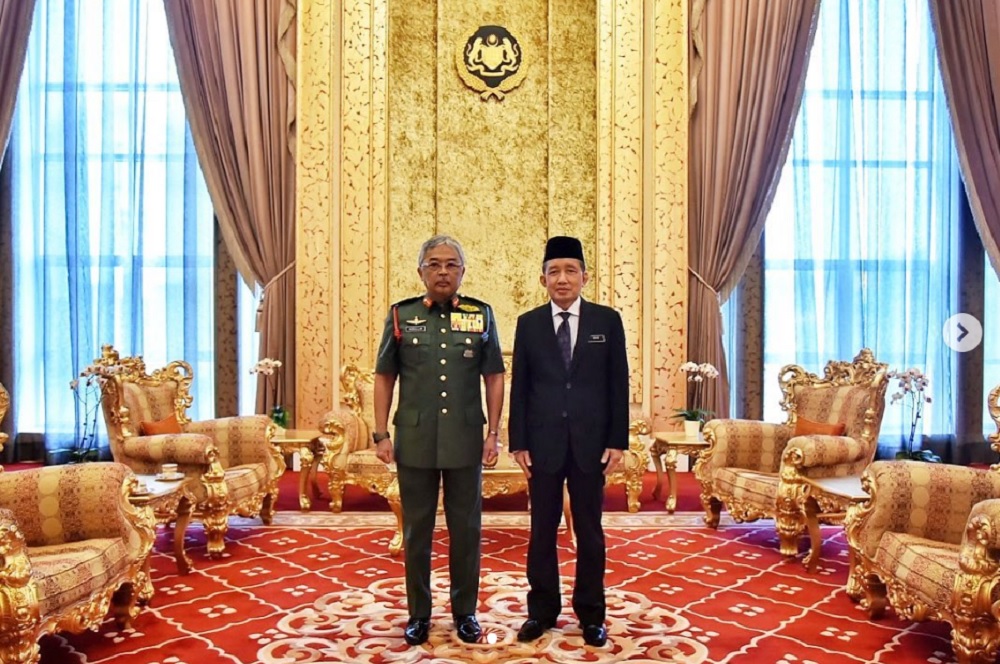 Yang di-Pertuan Agong Al-Sultan Abdullah Riu00e2u20acu2122ayatuddin Al-Mustafa Billah Shah today granted an audience to the new Attorney General Tan Sri Idrus Harun at Istana Negara March 12, 2020. u00e2u20acu201d Picture via Instagram/Istana Negara