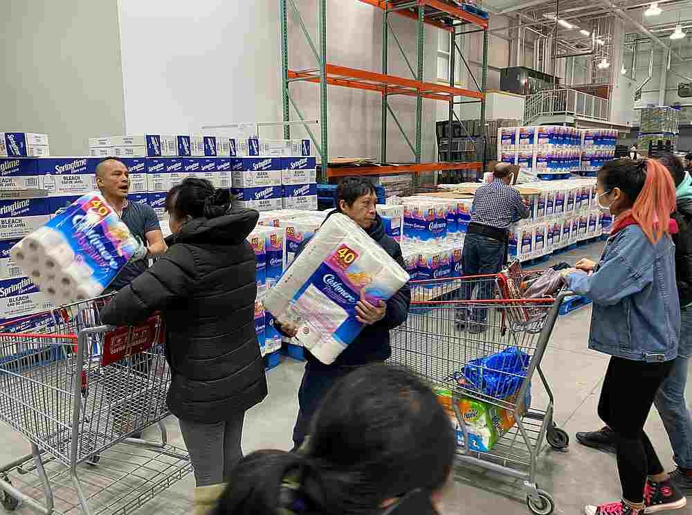 Workers ration toilet paper to one package per Costco member in an effort to stem hoarding due to fears of coronavirus, at a Costco store in Toronto, Ontario, Canada March 14, 2020. u00e2u20acu201d Reuters pic
