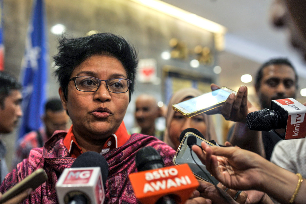 Datuk Seri Azalina Othman Said speaks to media at Umno headquarters after a meeting in Kuala Lumpur, March 12, 2020. u00e2u20acu201d Picture by Shafwan Zaidon