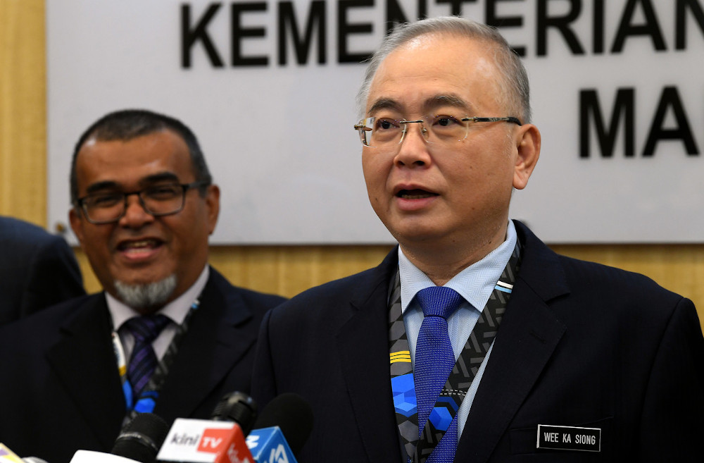 Transport Minister Datuk Seri Wee Ka Siong speaks at a press conference on his first day at the ministry in Putrajaya, March 11, 2020. u00e2u20acu201d Bernama pic  nn