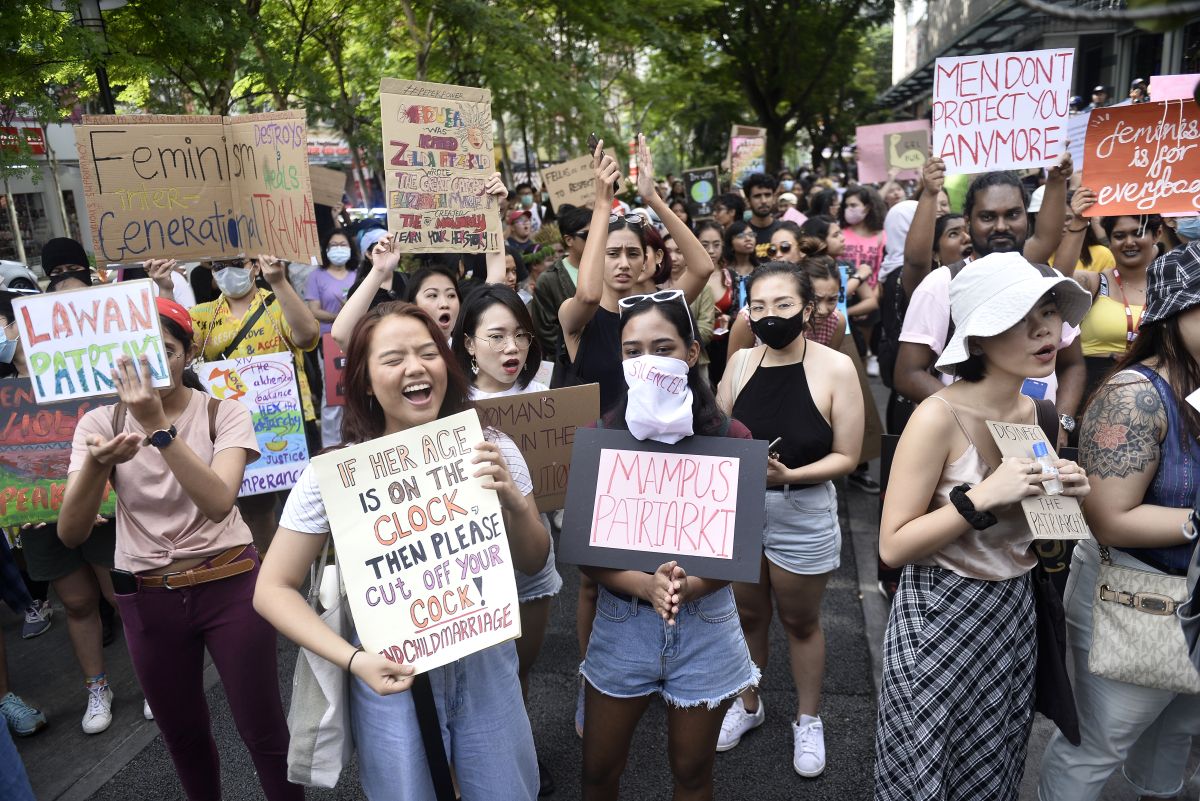 Demonstrators take part in Women's March Malaysia 2020, in conjunction with International Women's Day in Kuala Lumpur March 8, 2020. u00e2u20acu2022 Picture by Miera Zulyana