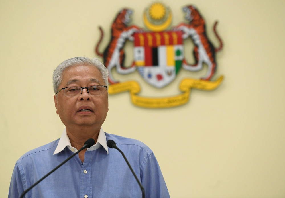 Senior Minister Datuk Seri Ismail Sabri Yaakob speaks during a press conference in Putrajaya April 5, 2020. u00e2u20acu201d Bernama pic