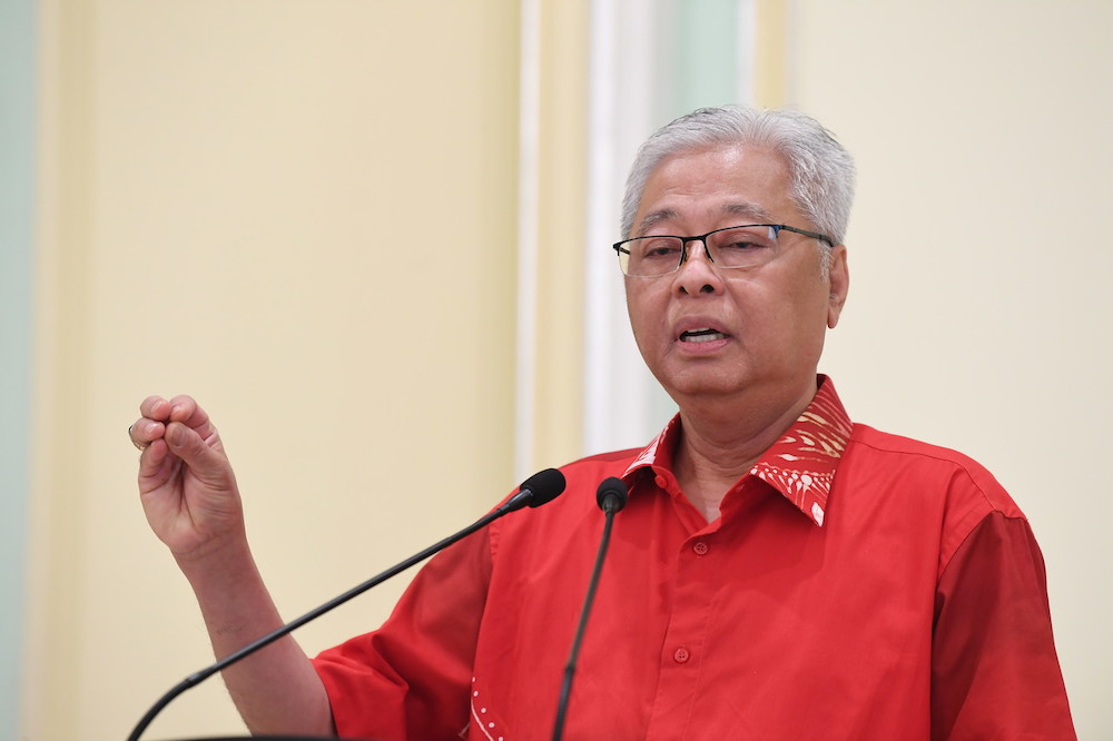 Senior Minister Datuk Seri Ismail Sabri Yaakob speaks during a press conference in Putrajaya April 12, 2020. u00e2u20acu201d Bernama pic