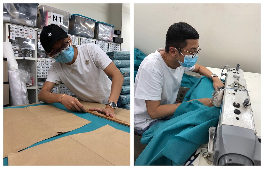 大马著名时装设计师Khoon Hooi与他的团队每天能制作大约50件防护衣。-图取自Khoon Hooi的Instagram-