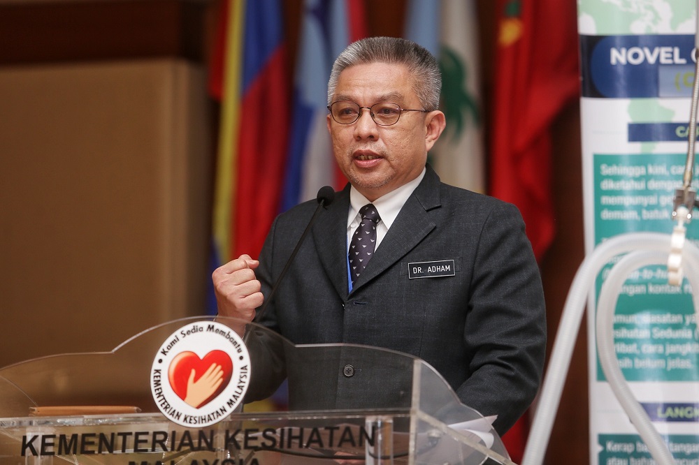 Health Minister Datuk Sri Dr Adham Baba at a media briefing in Putrajaya April 13, 2020. u00e2u20acu201d Picture by Choo Choy May