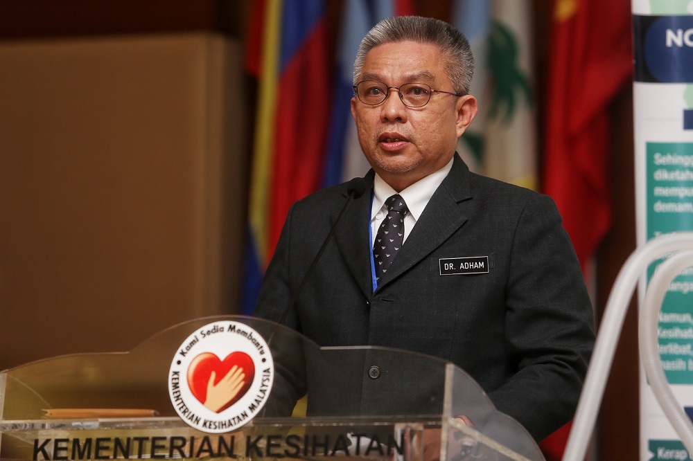 Health Minister Datuk Sri Dr Adham Baba at a media briefing in Putrajaya April 13, 2020. u00e2u20acu201d Picture by Choo Choy May