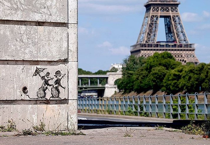 世界各地的街头都有班克斯创作的踪迹。-图片摘自Banksy Instagram-