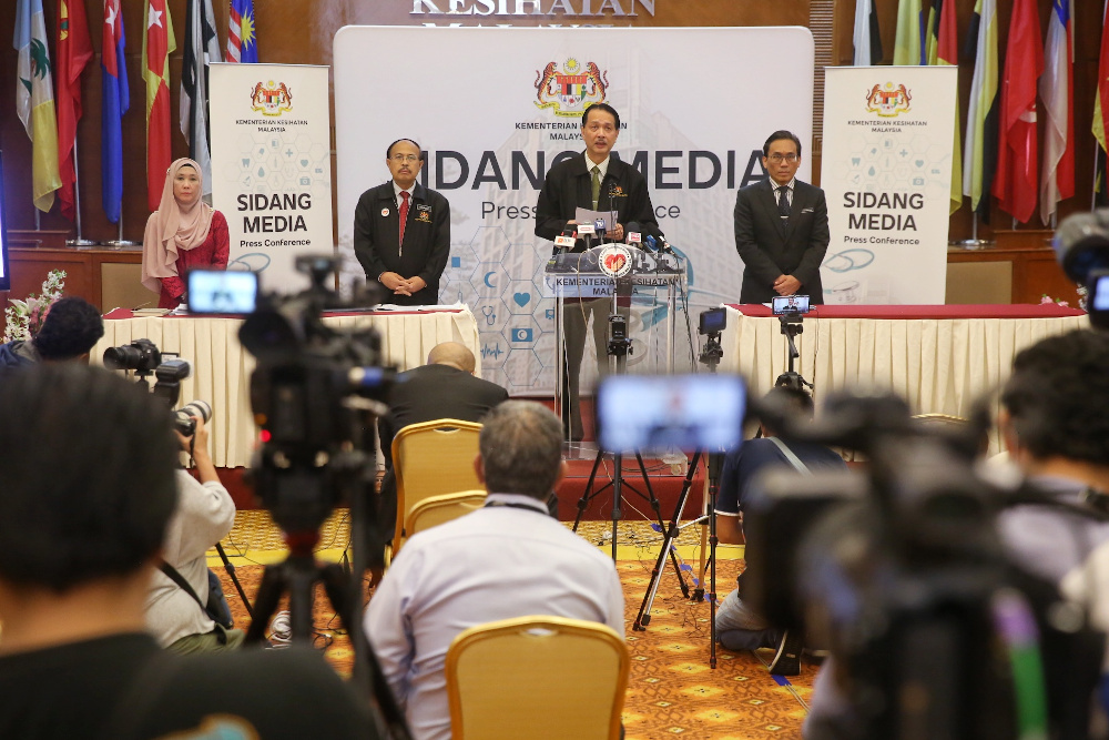 Health director-general Datuk Dr Noor Hisham Abdullah speaks during a press conference on Covid-19 in Putrajaya April 27, 2020. u00e2u20acu201d Picture by Choo Choy May