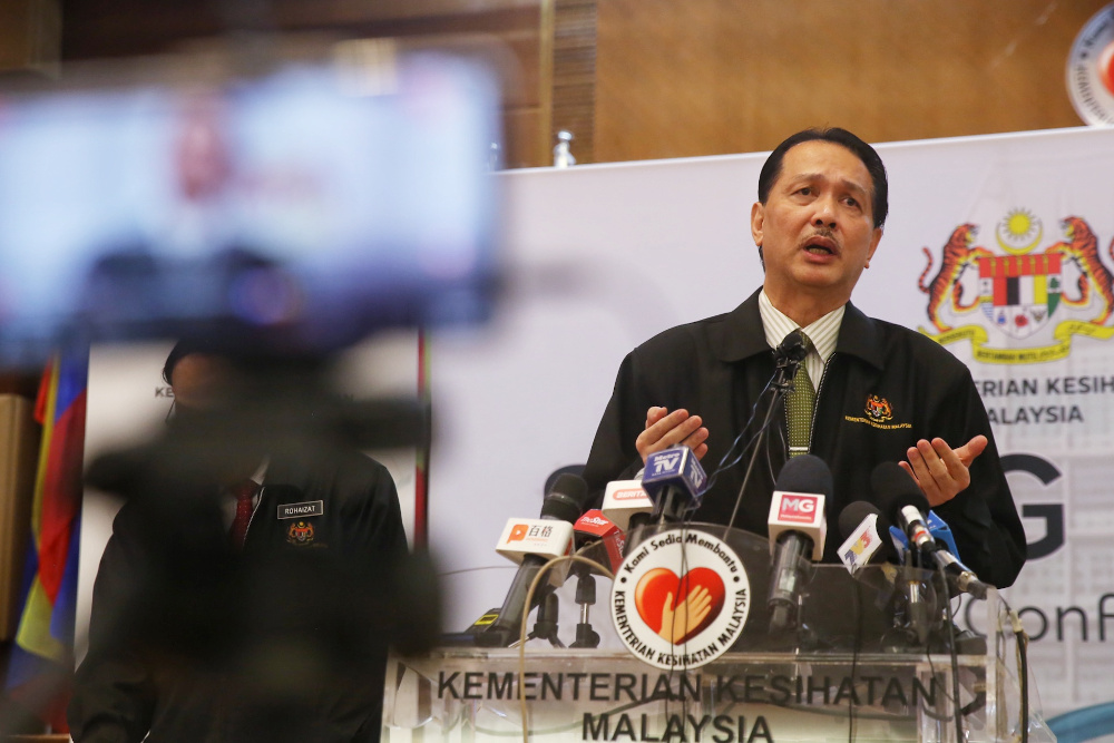 Health director-general Datuk Dr Noor Hisham Abdullah speaks during a press conference on Covid-19 in Putrajaya April 27, 2020. u00e2u20acu201d Picture by Choo Choy May