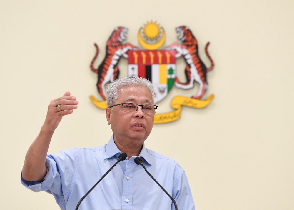 Senior Minister Datuk Seri Ismail Sabri Yaakob speaks during a press conference in Putrajaya April 2, 2020. u00e2u20acu201d Bernama pic