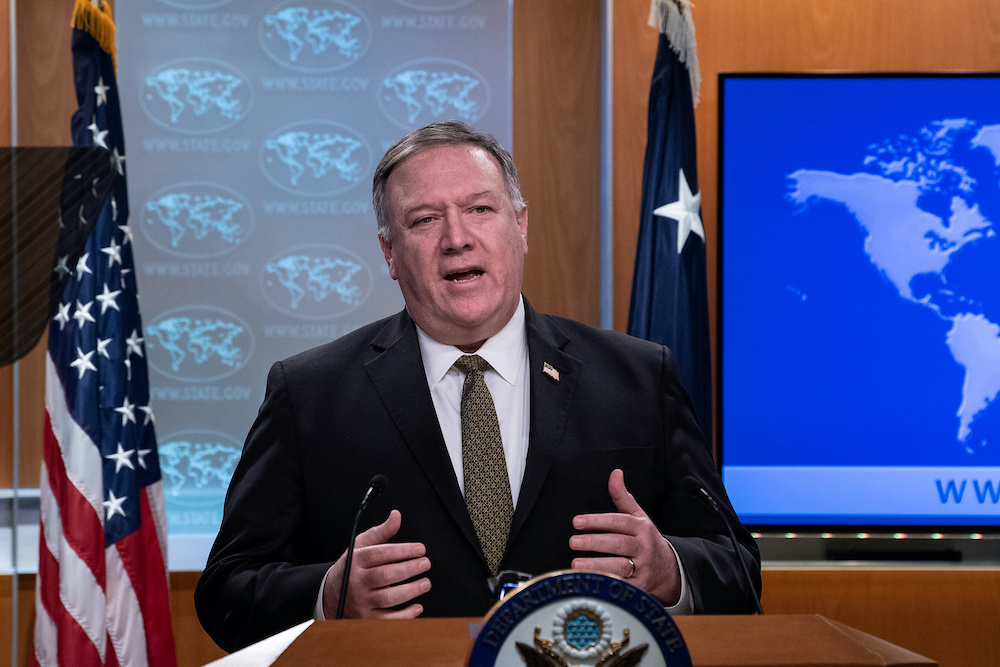 US Secretary of State Mike Pompeo speaks at a press briefing at the State Department in Washington, US, April 22, 2020. u00e2u20acu201d Reuters pic