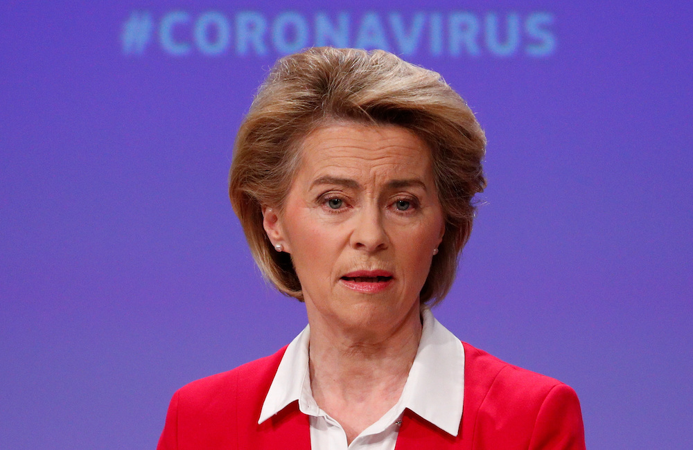 File photo of European Commission President Ursula von der in Brussels, Belgium April 2, 2020. u00e2u20acu201d Reuters pic