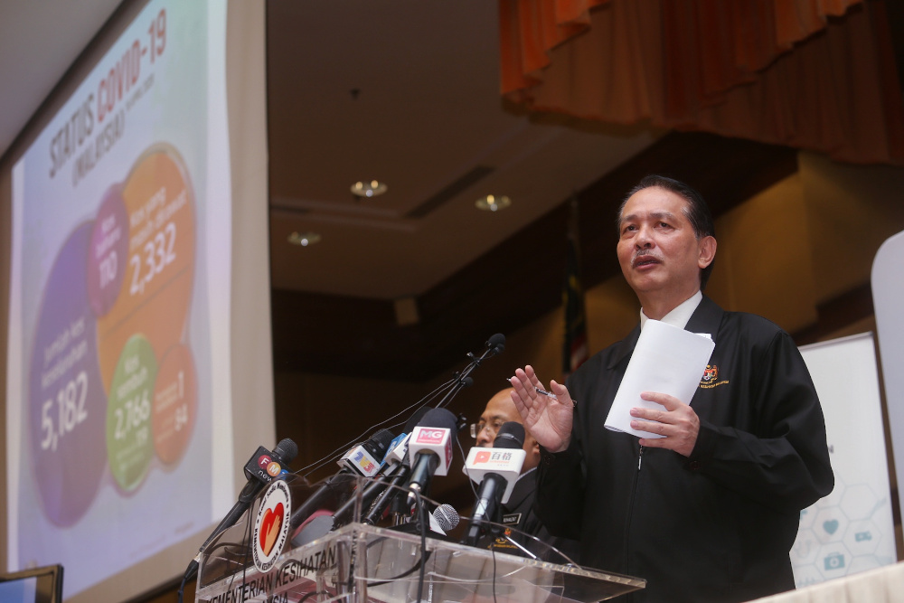 Health director-general Datuk Dr Noor Hisham Abdullah giving a press conference on Covid-19 in MOH , Putrajaya April 16, 2020. u00e2u20acu201d Picture by Choo Choy May