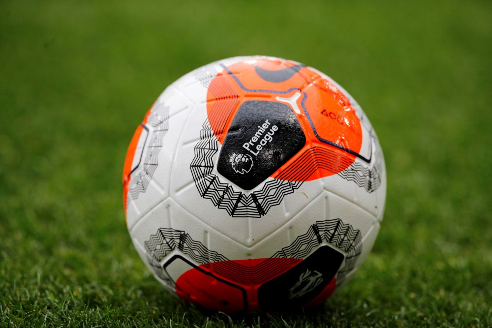 General view of the Premier League logo on a match ball before the match between Burnley and Bournemouth at Turf Moor February 22, 2020. u00e2u20acu201d Reuters pic