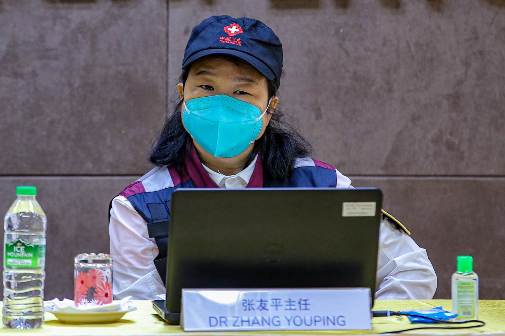 张友平指出，中国医疗团队在区分病人及隔离工作上丝毫不松懈。-Hari Anggara摄-