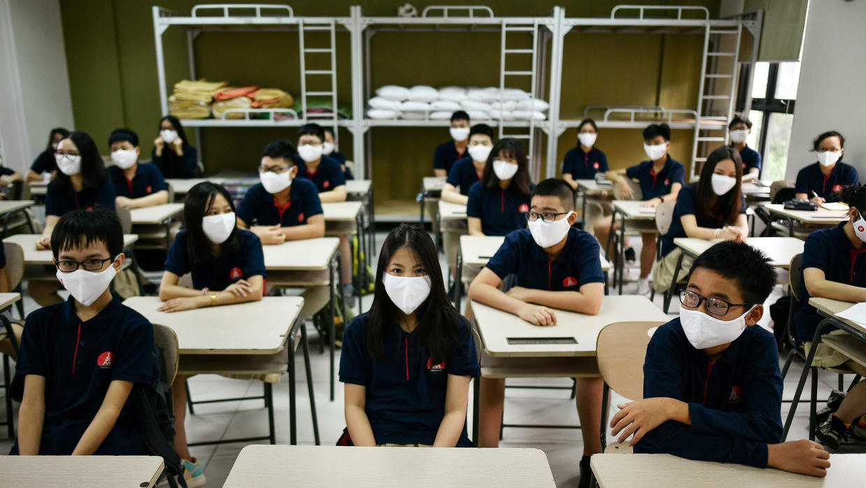 Millions of children in Vietnam have returned to classes after a long break forced by the coronavirus pandemic AFP