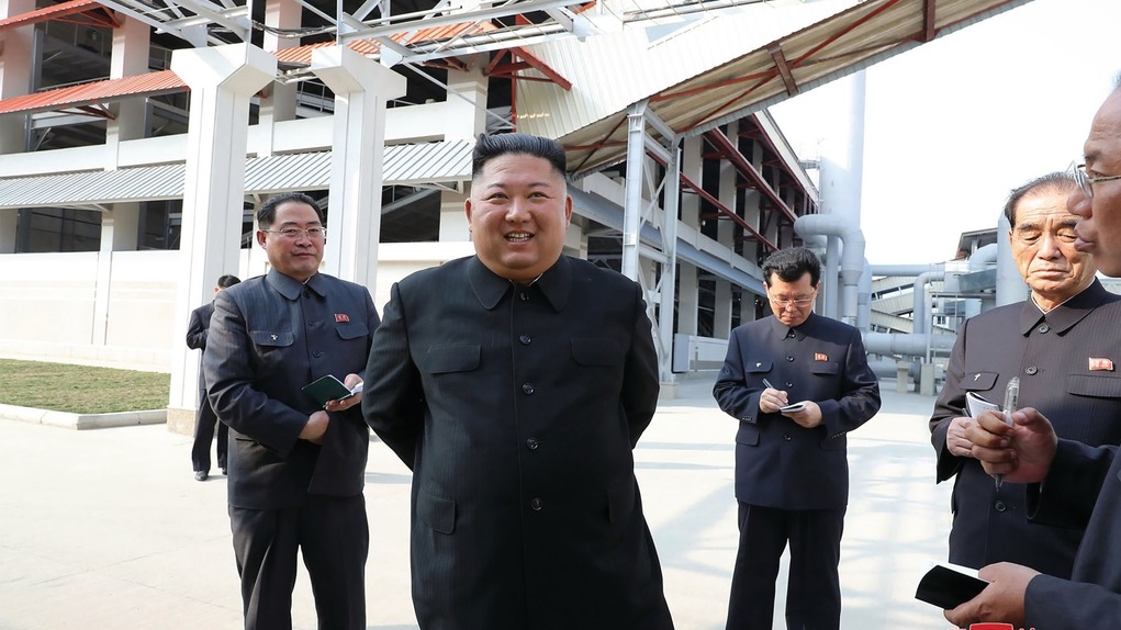 North Korean leader Kim Jong-un attends the completion of a fertiliser plant, in a region north of the capital, Pyongyang, in this image released by North Koreau00e2u20acu2122s Korean Central News Agency (KCNA) on May 2, 2020. u00e2u20acu201d KCNA/via Reuters