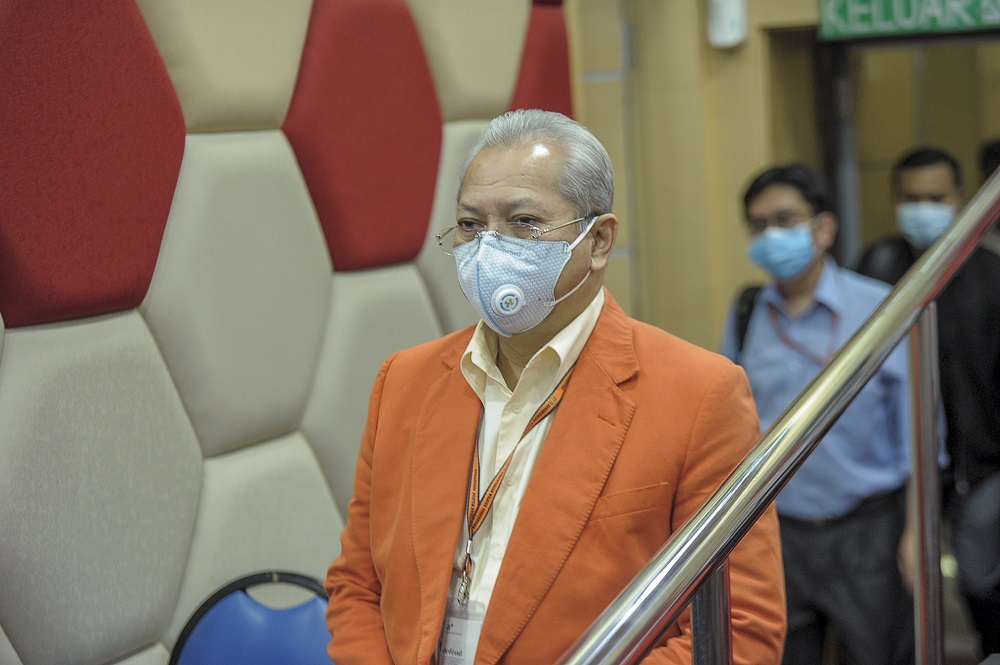 Barisan Nasional secretary-general Tan Sri Annuar Musa arrives for a press conference at PWTC in Kuala Lumpur May 14, 2020. u00e2u20acu201d Picture by Shafwan Zaidon