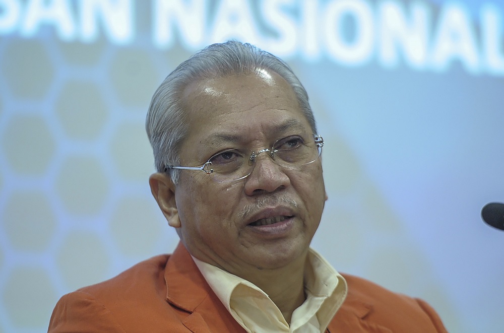 Barisan Nasional secretary-general Tan Sri Annuar Musa speaks at a press conference held at PWTC in Kuala Lumpur May 14, 2020. u00e2u20acu201d Picture by Shafwan Zaidon