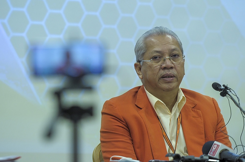 Barisan Nasional secretary-general Tan Sri Annuar Musa speaks at a press conference held at PWTC in Kuala Lumpur May 14, 2020. u00e2u20acu201d Picture by Shafwan Zaidon