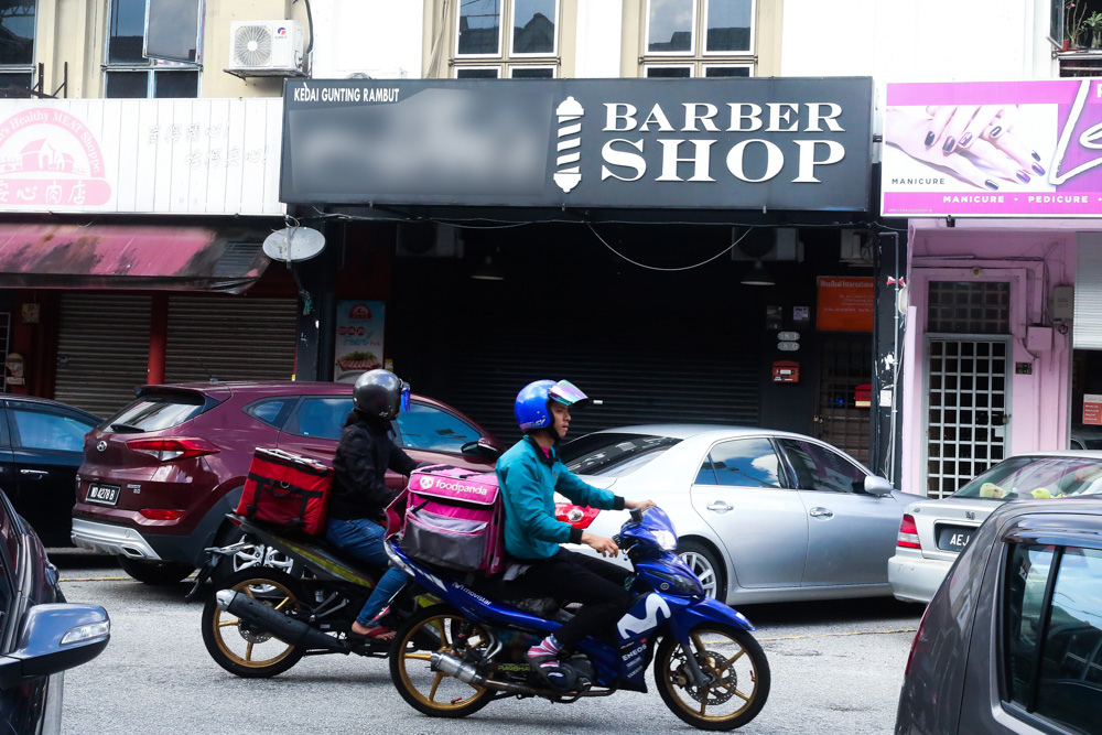 Barber shops in Subang closed during CMCO, May 11, 2020. u00e2u20acu201d Picture by Choo Choy May