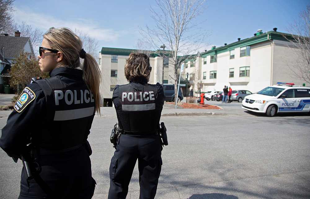 Police officers are seen outside Residence Herron, a senior's long-term care facility, in the suburb of Dorval in Montreal Quebec, Canada April 12, 2020. u00e2u20acu201d Reuters pic