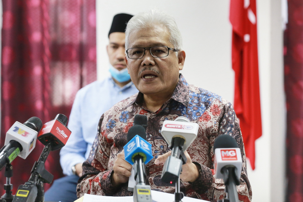 Bersatu sec-gen Datuk Seri Hamzah Zainudin speaks during a press conference at Yayasan Selangor in Petaling Jaya May 29, 2020. u00e2u20acu201d Picture by Ahmad Zamzahuri