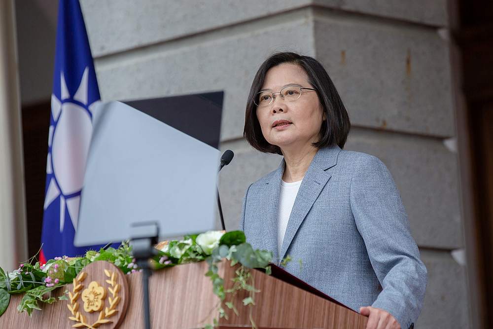 Taiwan President Tsai Ing-wen delivers her inaugural address at the Taipei Guest House in Taipei, Taiwan May 20, 2020. u00e2u20acu201d Taiwan Presidential Office handout via Reuters