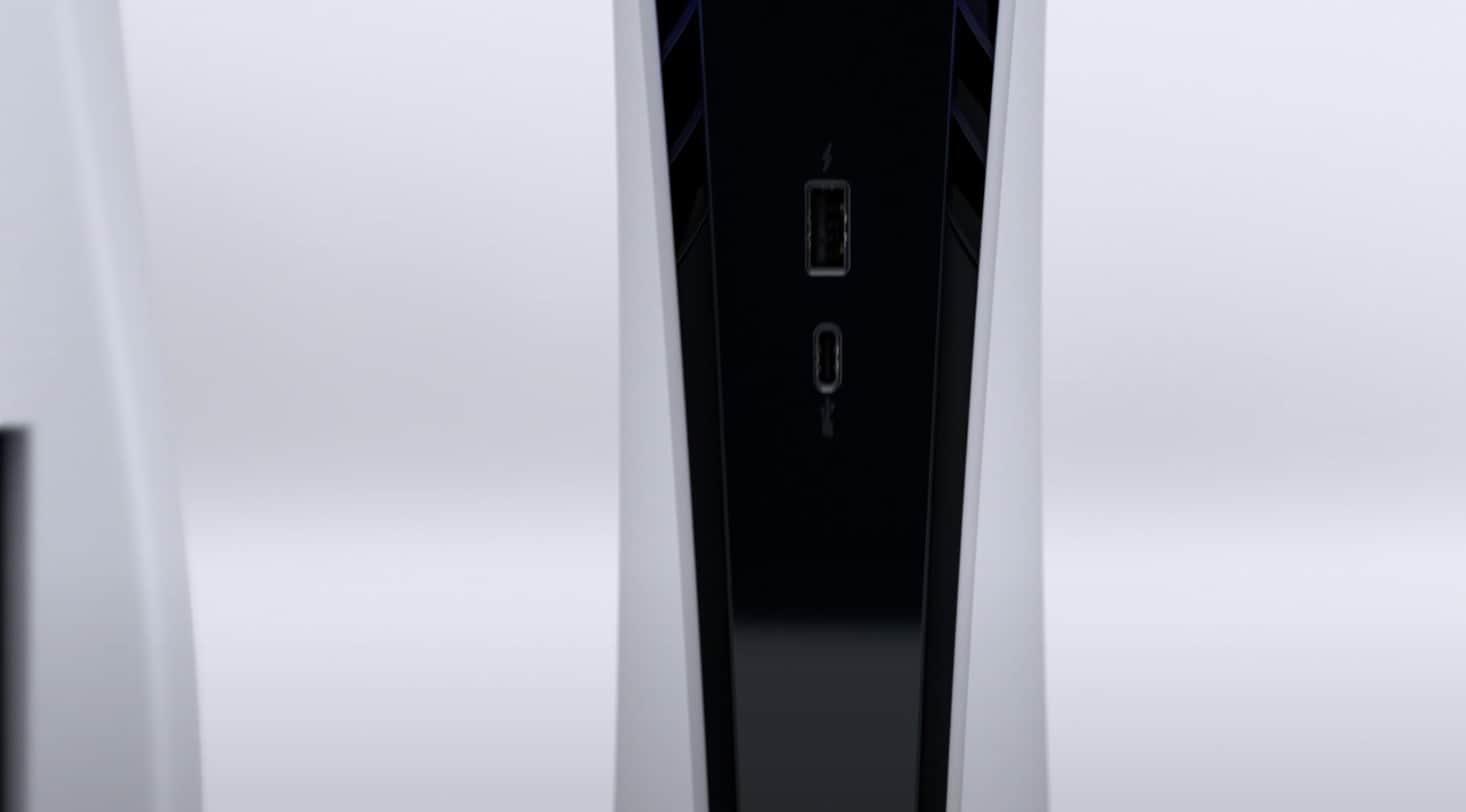 PS5两款新主机前也似乎配有几个USB-A和USB-C的接口。-图取自索尼官方-