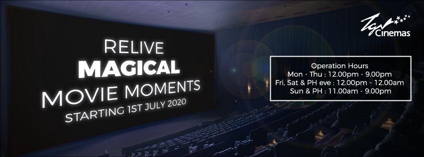 随着TGV Cinemas在7月1日复业，当局也更新营业时间。-图摘自TGVCinemas脸书专页-