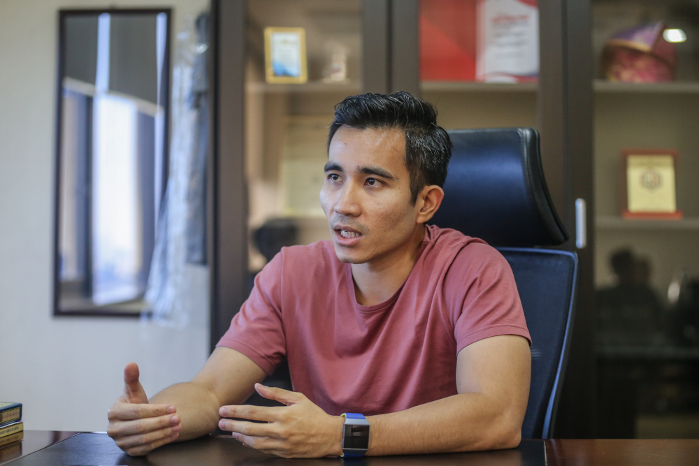 Umno information chief Shahril Hamdan speaks to Malay Mail during an interview in Menara Dato Onn, Kuala Lumpur June 11, 2020. u00e2u20acu201d Picture by Firdaus Latif