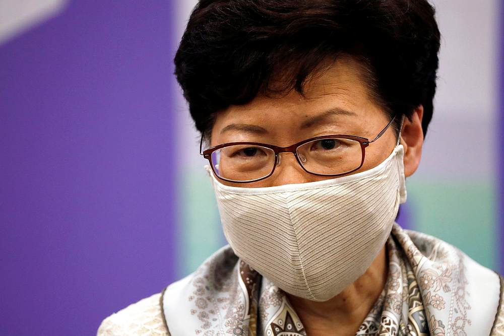 Hong Kong Chief Executive Carrie Lam, wearing a face mask, holds a news conference in Beijing, China, June 3, 2020. u00e2u20acu201d Reuters pic