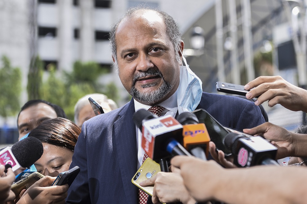 Lawyer Gobind Singh Deo speaks to reporters outside the Bukit Aman police headquarters in Kuala Lumpur June 23, 2020. u00e2u20acu2022 Picture by Miera Zulyana