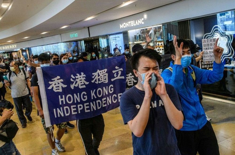Pro-democracy protesters rally in a shopping mall in Hong Kong on June 12, 2020. u00e2u20acu201d AFP pic