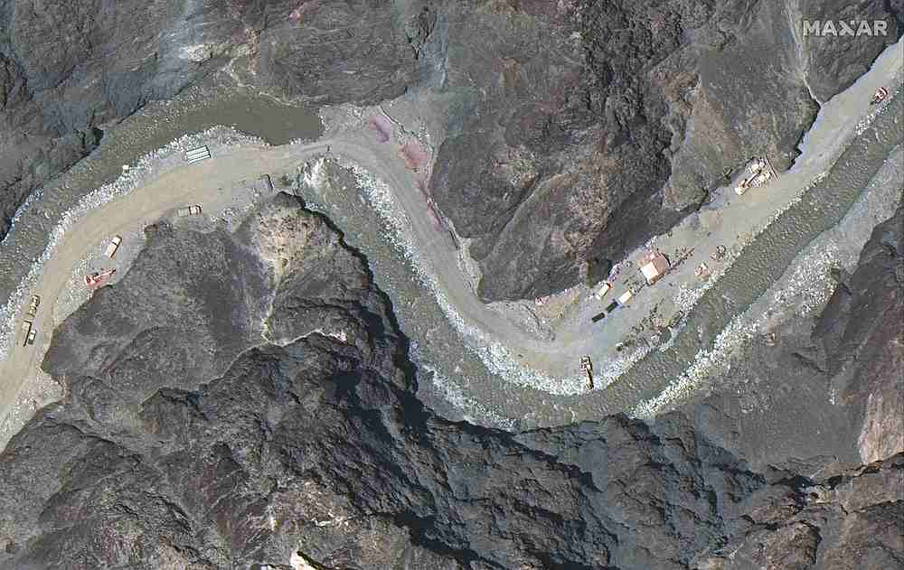 Close up view of road construction near the Line of Actual Control (LAC) border in the eastern Ladakh sector of Galwan Valley June 22, 2020. u00e2u20acu201d Maxar Technologies satellite image via Reuters