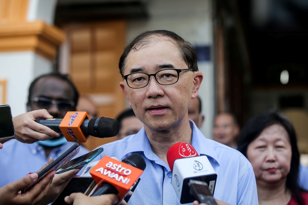 Deputy Education Minister Datuk Dr Mah Hang Soon speaks to reporters after conducting an inspection on Sekolah Menengah Kebangsaan Main Convent in Ipoh June 23, 2020. u00e2u20acu2022 Picture by Farhan Najib