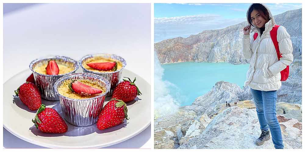 扎希达图尔卡玛里亚扎卡利亞在MCO期间开始售卖迷你草莓芝士蛋糕，以赚去额外收入。-图取自iedaazakaria的Instagram-