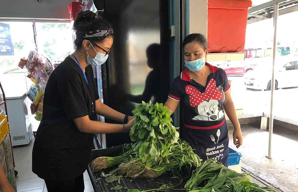 妮蒂亚会把卖不完的新鲜蔬菜,送给有需要的居民。-Nithia Devi供图-