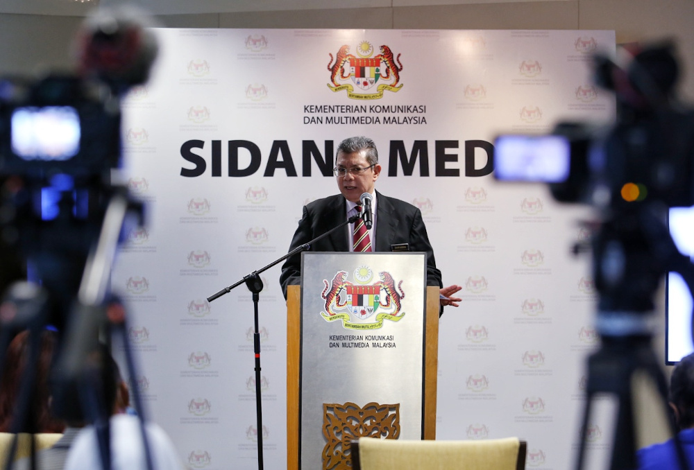 Communications and Multimedia Minister Datuk Saifuddin Abdullah speaks to the press after launching the 100-Days Report Card for his ministry in Putrajaya June 17, 2020. u00e2u20acu201d Picture by Choo Choy Mayn