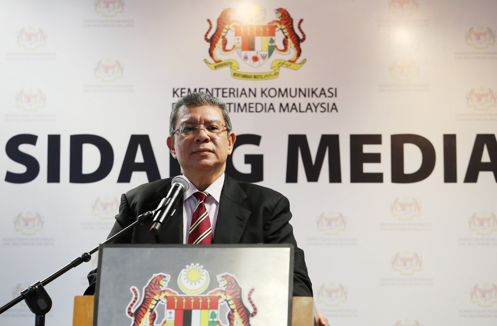 Communications and Multimedia Minister Datuk Saifuddin Abdullah speaks to the press after launching the 100-Days Report Card for his ministry in Putrajaya June 17, 2020. u00e2u20acu201d Picture by Choo Choy Mayn
