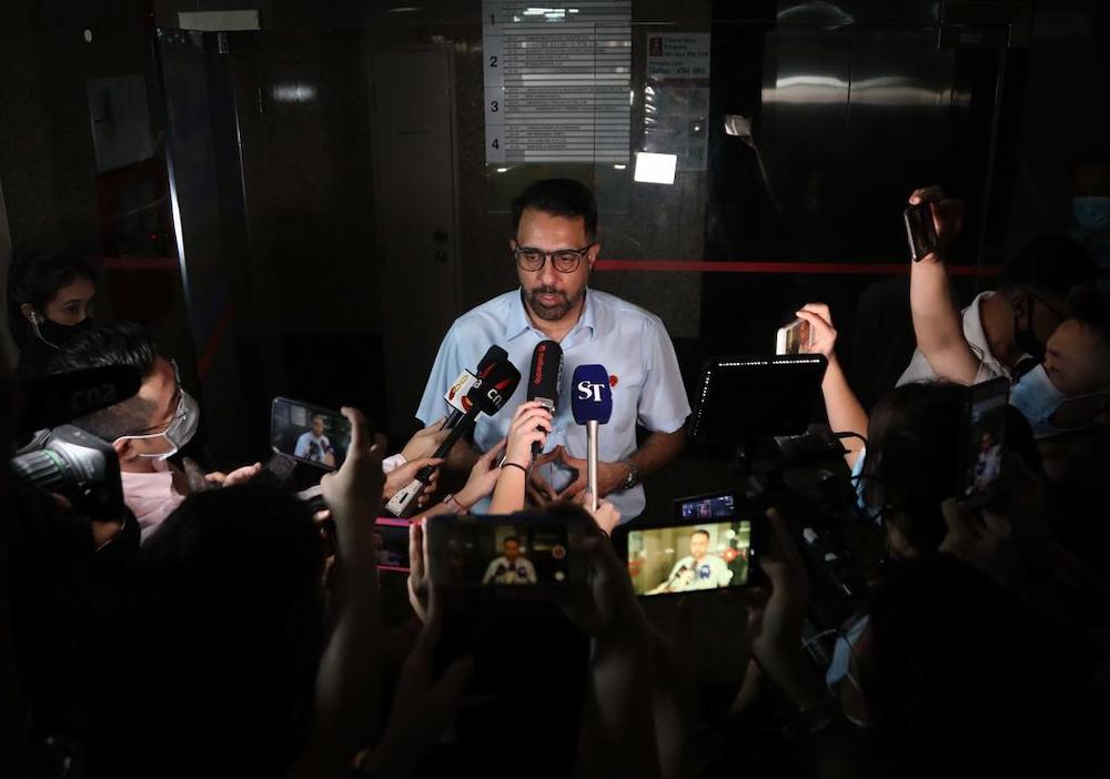 Workersu00e2u20acu2122 Party (WP) chief Pritam Singh speaking to the media at the party headquarters in Geylang July 11, 2020. u00e2u20acu201d TODAY pic