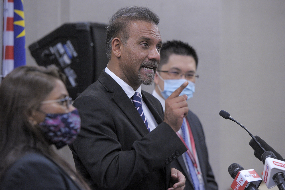 Bukit Gelugor MP Ramkarpal Singh speaks during a press conference in Parliament July 22, 2020. u00e2u20acu201d Picture by Shafwan Zaidon