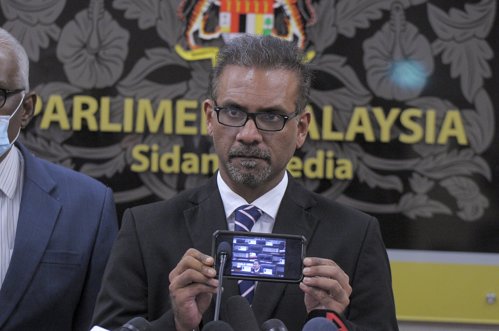 Bukit Gelugor MP Ramkarpal Singh speaks during a press conference in Parliament July 22, 2020. u00e2u20acu201d Picture by Shafwan Zaidon