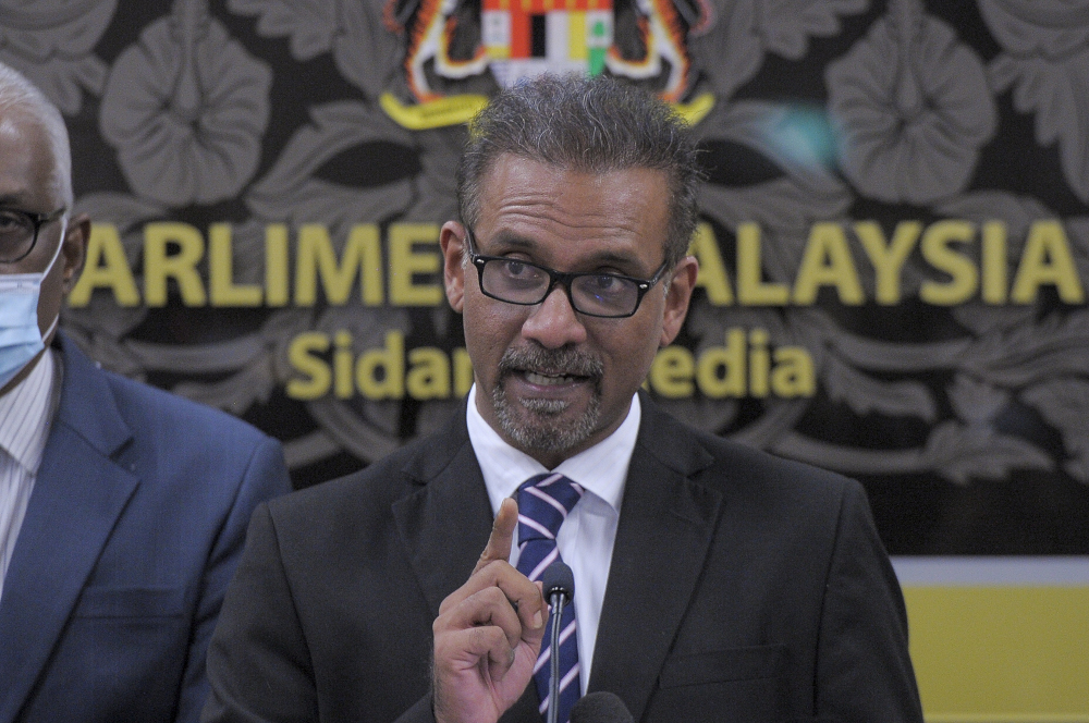 Bukit Gelugor MP Ramkarpal Singh speaks during a press conference in Parliament July 22, 2020. u00e2u20acu201d Picture by Shafwan Zaidon