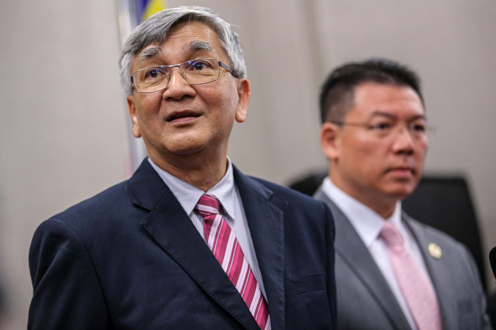 Former Dewan Rakyat Speaker Tan Sri Mohamad Ariff Md Yusof addresses reporters during a press conference in Parliament July 13, 2020. u00e2u20acu201d Picture by Hari Anggara