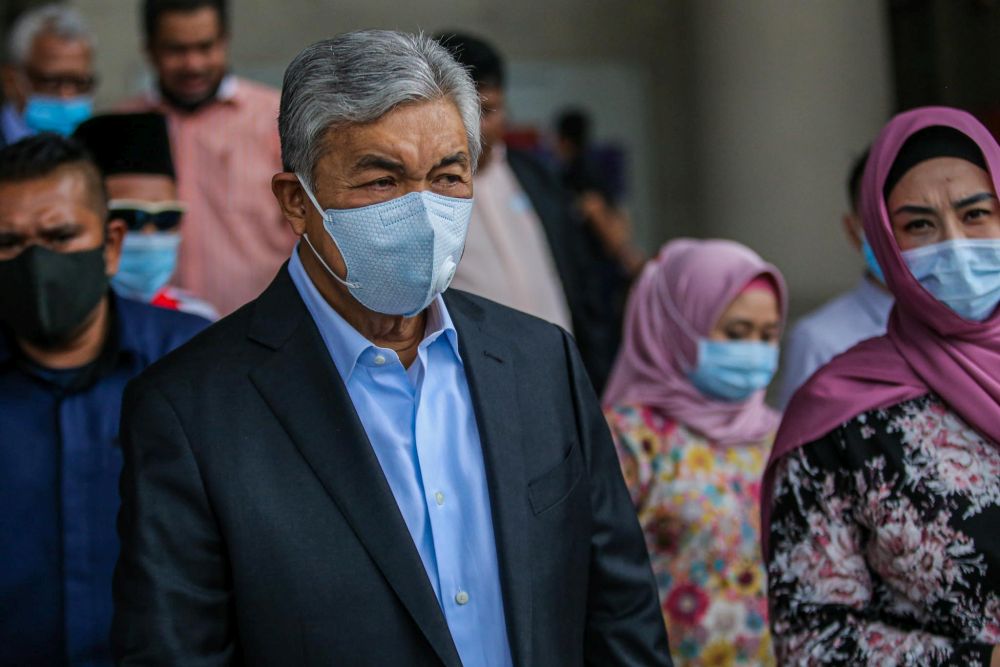 Datuk Seri Ahmad Zahid Hamidi is pictured at Kuala Lumpur Court Complex July 14, 2020. u00e2u20acu201d Picture by Hari Anggarann